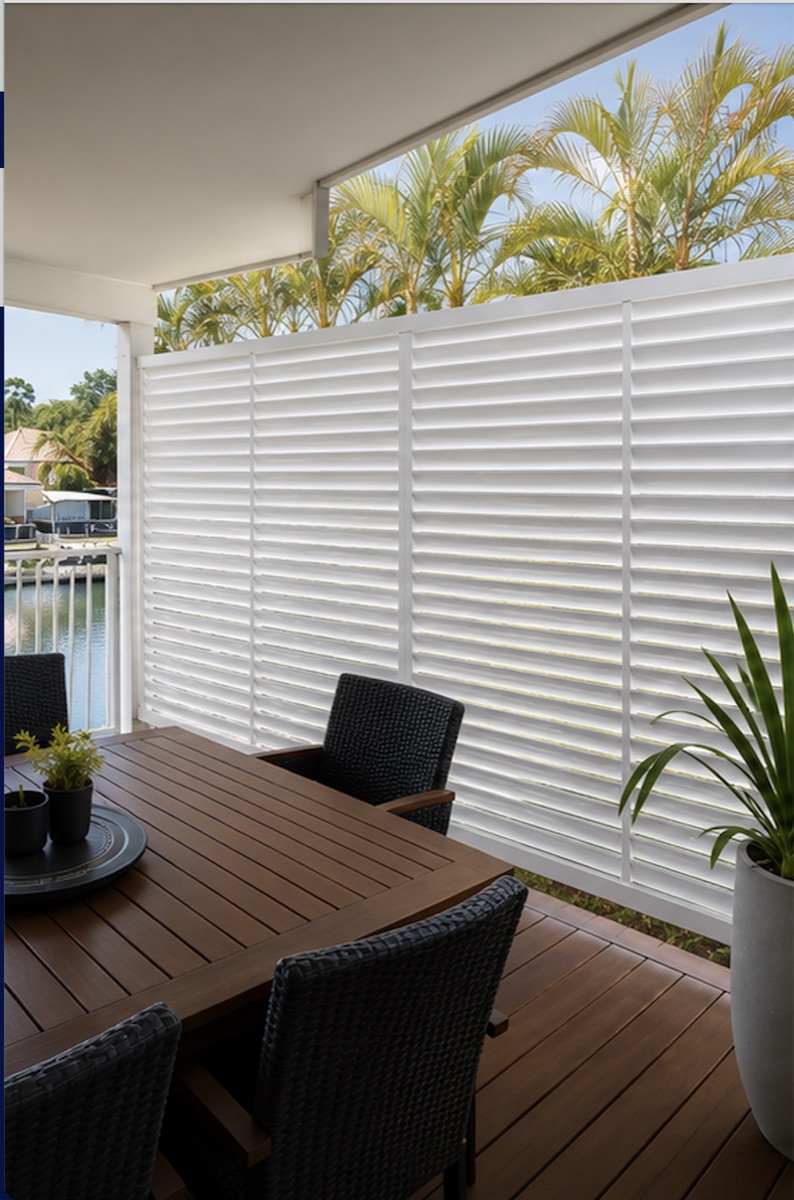 Aluminium slat screening installed by CoasTrade