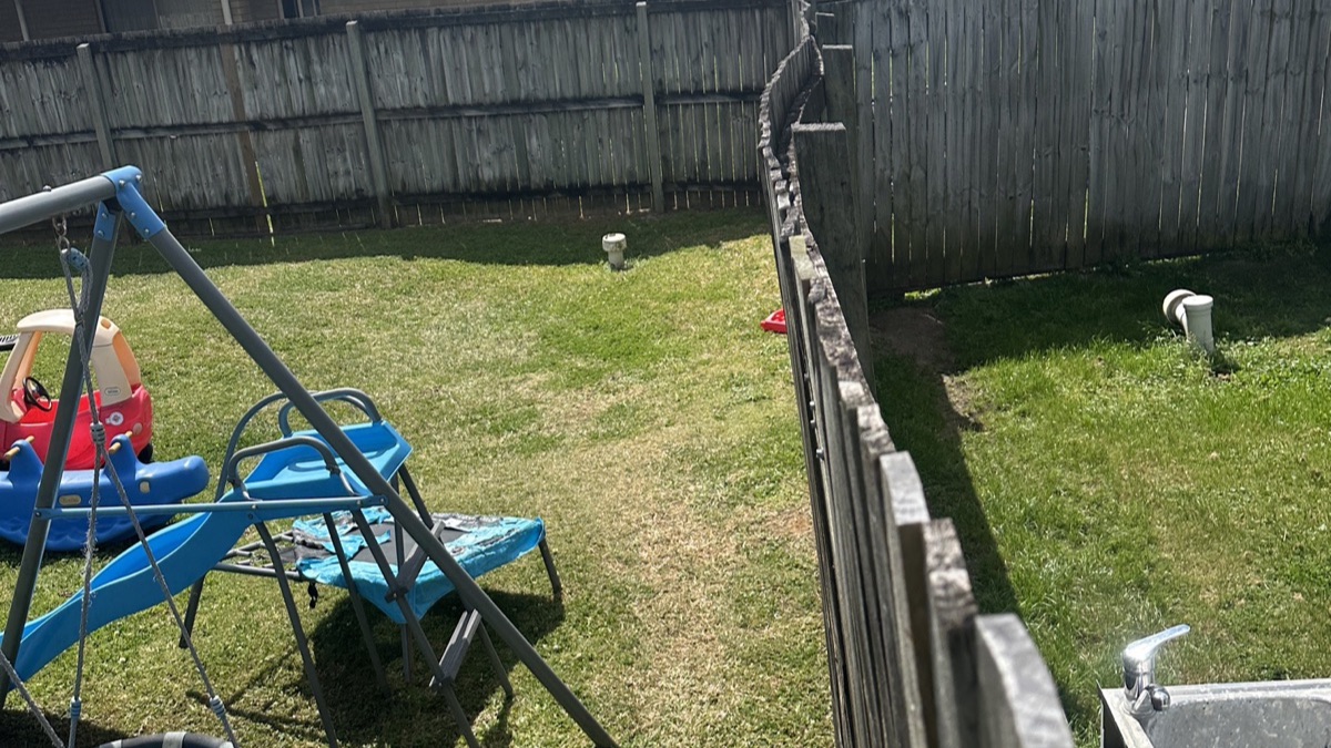 Old fence in Bellmere before replacement, near Caboolture